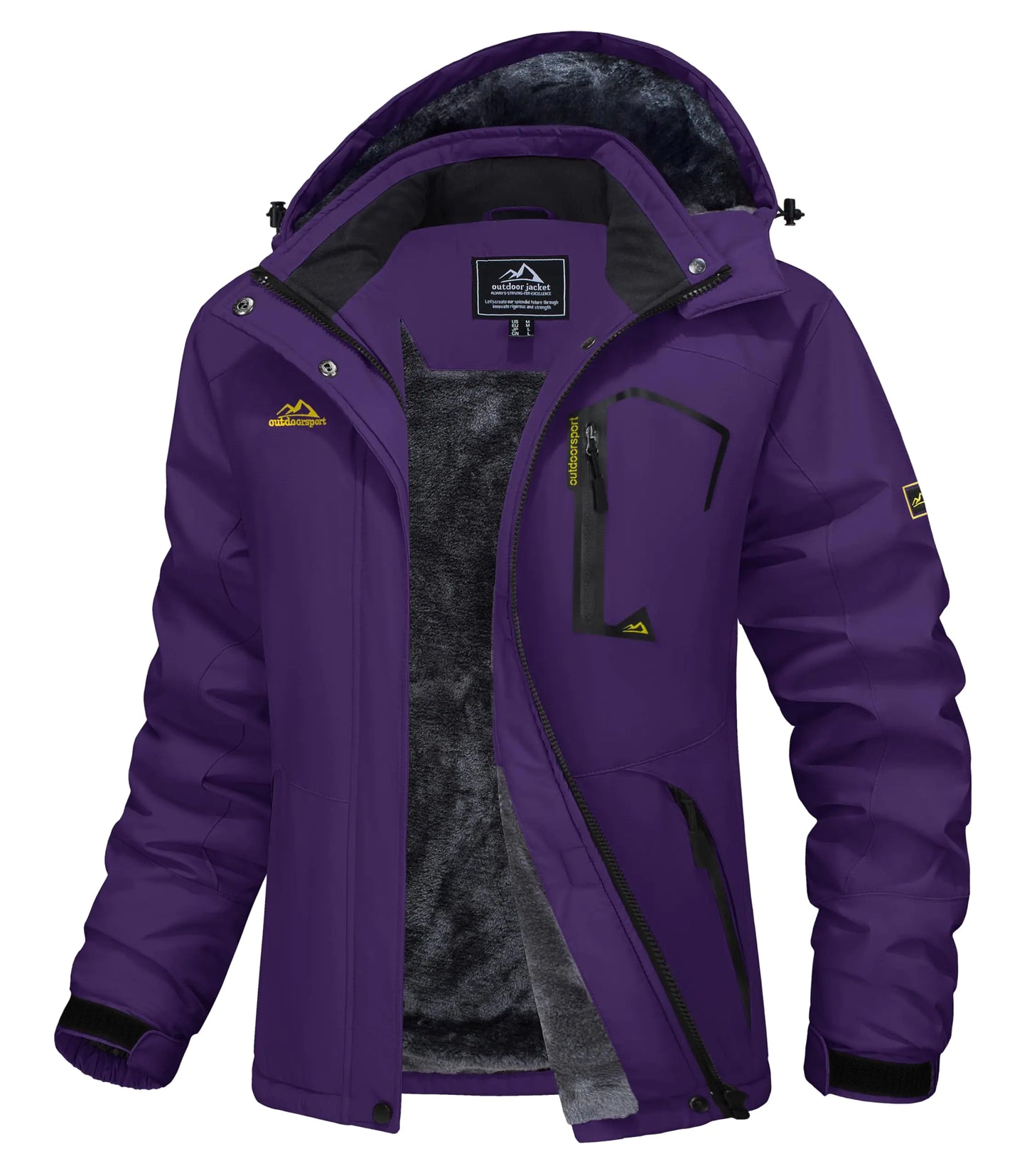 MAGCOMSEN Winter Jackets for Women Snow Jackets Waterproof Insulated Ladies Purple Ski Jackets Snowboarding Jackets Windproof Outdoor Coats