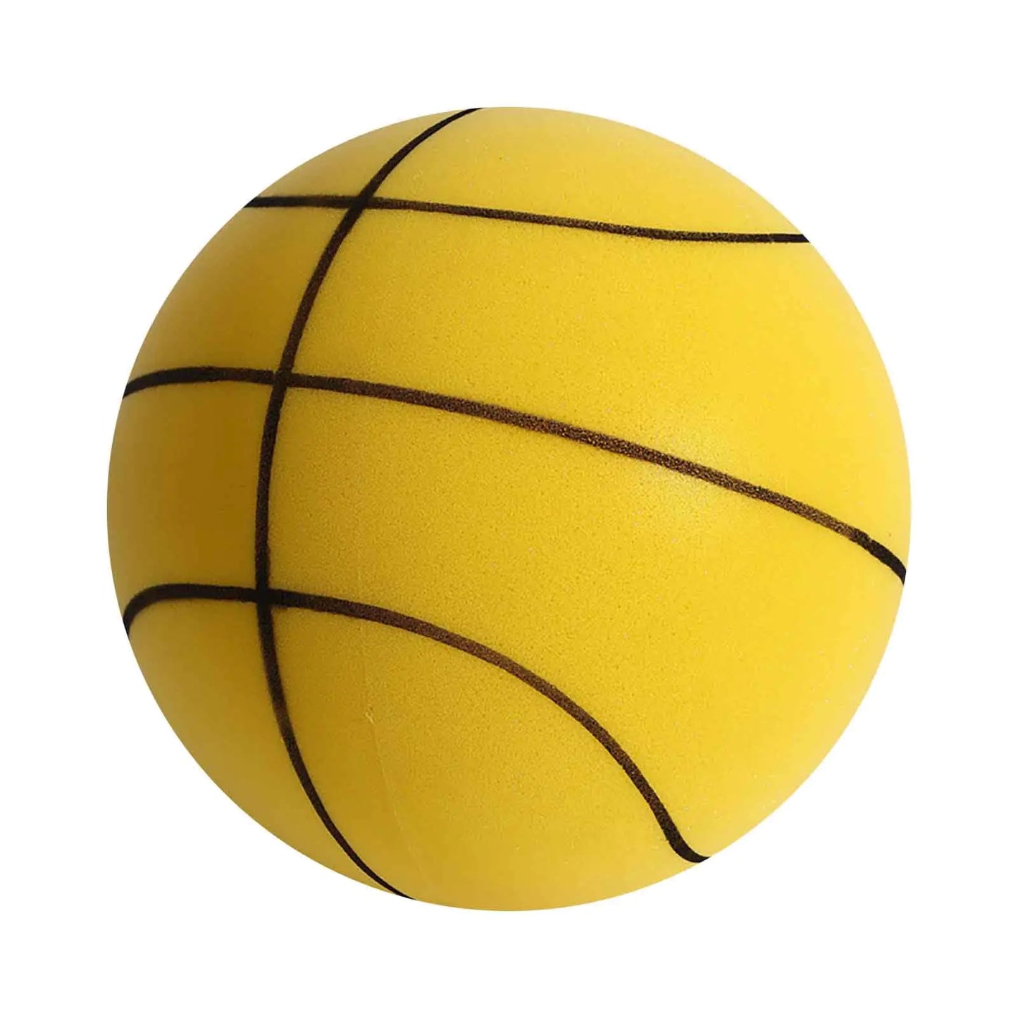 LNATOVI Silent Basketball 2024 Quiet Basketball Indoor Silent Basketball Dribbling Indoor No Noise Basketball Silent Foam Basketball for Quiet Dribbling and Indoor Training (Yellow 21CM)