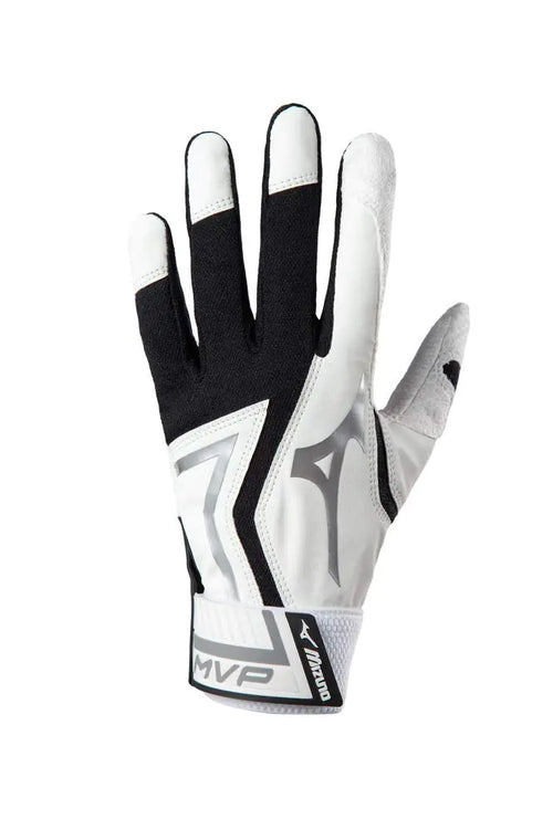 Mizuno MVP Baseball Batting Gloves Youth T-Ball White/Black