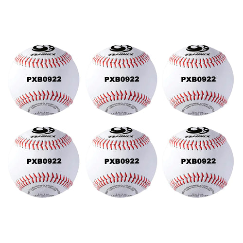 PHINIX Split Leather Baseball Competition Grade and Training Baseball (9 inch 6 Balls)