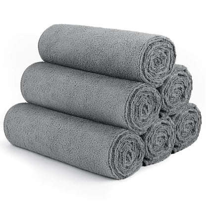 Orighty ORIGTHY Gym Towels Highly Absorbent Sweat Towels Soft and Quick Drying Gym Towel for Daily Use Multi-Purpose Towel for Gym Sport Salon Spa Hotel 16 x 27 Inch Grey 6 Pack