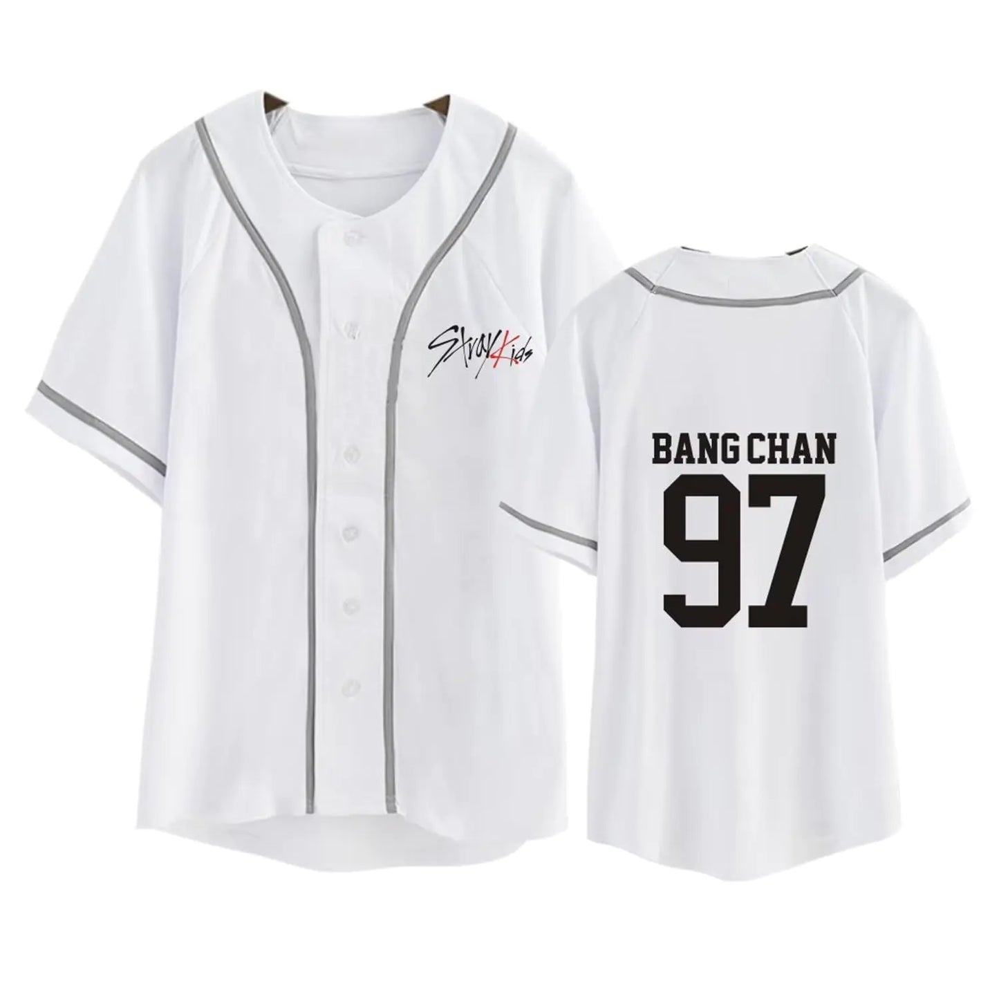 Aopostall Kpop StrayKids Baseball Jersey Hyunjin Jisung Changbin Support Tee for Men Women