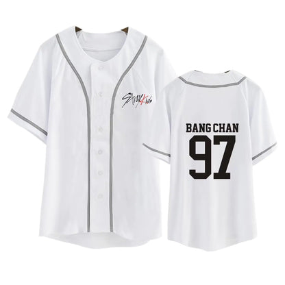 Aopostall Kpop StrayKids Baseball Jersey Hyunjin Jisung Changbin Support Tee for Men Women