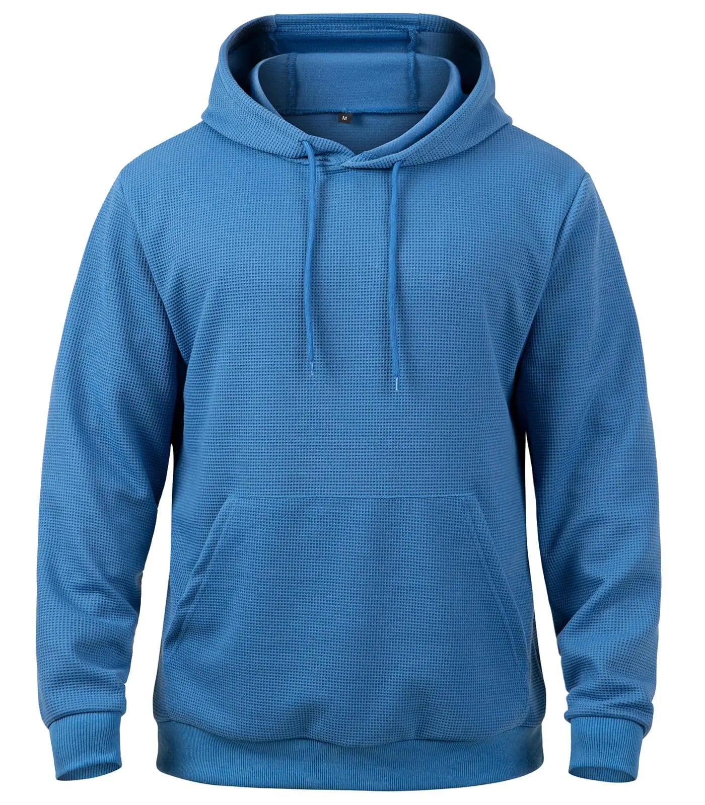 MANSDOUR Mens Lightweight Hoodie Active Long Sleeve Hooded Sweatshirts for Men Casual Waffle Knit Hoodies Fashion Streetwear Drawstring Pullover Workout Gym Sport Sweatshirt with Kangaroo Pocket