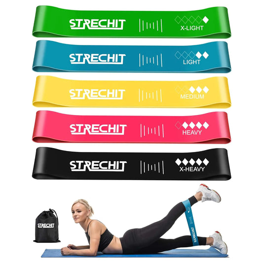 Resistance Bands for Men and Women with Different Resistance Levels for Shaping Legs & Glutes - Exercise Band for Gym Yoga Home Exercise Workout with Carrying Bag & Posture Guide (5 Multi Colour)