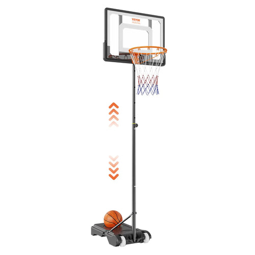 VEVOR Basketball Hoop 32 inch Basketball Hoops Goal 5-7 ft Adjustable Height Portable Backboard Hoop Kids Adults Basketball Court with Wheels Stand Fillable Base Basketball Hoop Outdoor/Indoor
