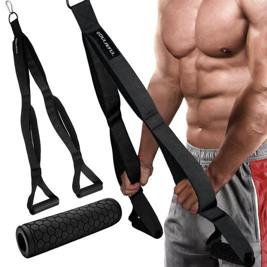 GOULIKFUL Tricep Rope Cable Attachment Exercise Handles Greater Range of Motion Gym&Home Multi-Workout Rope with Soft Padded Grip Accessories for Facepull&Push Down Tricep Extension Back&Shoulder