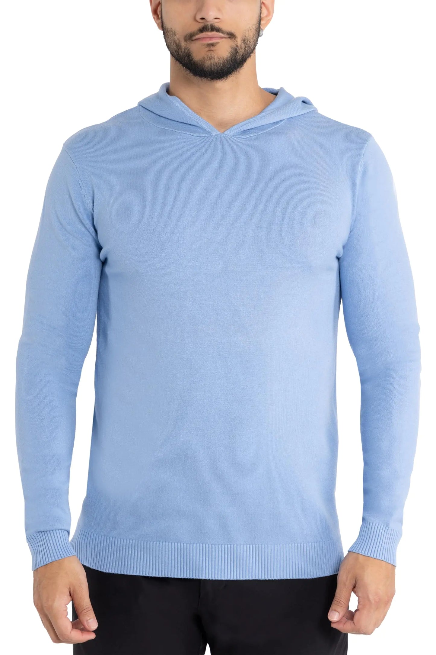X RAY Mens Hoodies Long Sleeve Sweater for Fall Basic Stretch Hooded Pullover Sweatshirts for Men Blue X-Large