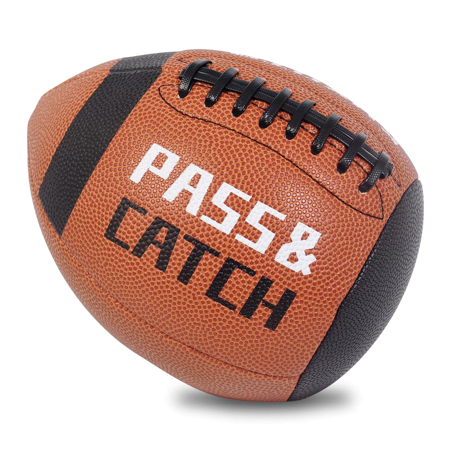KUYOTQ PassCatch Fatherless Training Football for Kids/Youth (Ages 5-13) Soft Leather Bounce Back Football Training Equipment Improving Ball Handling Shooting Passing Skills (Deflated)