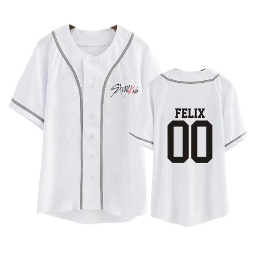 Aopostall Kpop StrayKids Baseball Jersey Hyunjin Jisung Changbin Support Tee for Men Women