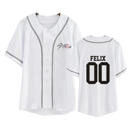 Aopostall Kpop StrayKids Baseball Jersey Hyunjin Jisung Changbin Support Tee for Men Women