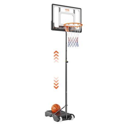 VEVOR Basketball Hoop 32 inch Basketball Hoops Goal 5-7 ft Adjustable Height Portable Backboard Hoop Kids Adults Basketball Court with Wheels Stand Fillable Base Basketball Hoop Outdoor/Indoor