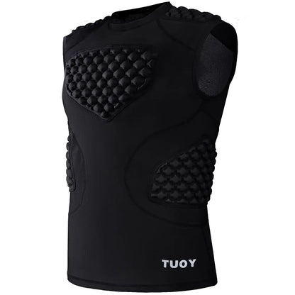 TIAXU TIAXU Mens Football Rib Protector Chest Shoulder Sleeveless Vest Padded Shirt for Aldult Football Rugby Softball T Ball Heart Sternum Guard